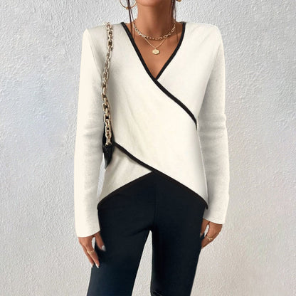 Elegant V-neck knit sweater with comfortable fit Cozy for Women | Naya Élan