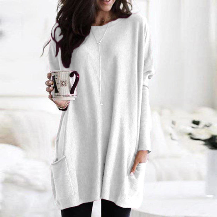Relaxed long-sleeve pocket tunic for women | Mirelith