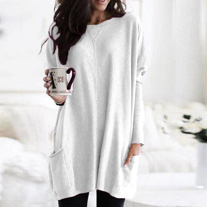Relaxed long-sleeve pocket tunic for women | Mirelith