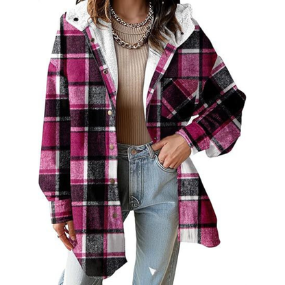 Hooded plaid jacket for women | Tallulah
