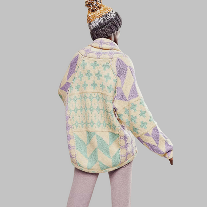 Button-down collar oversized cardigan for women | Portia