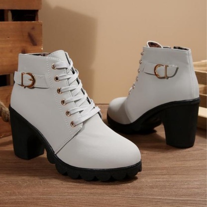 Chunky lace-up ankle boots for women | Katni