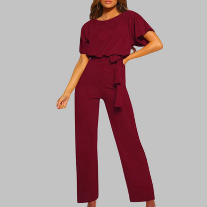 Casual tie front batwing sleeve jumpsuit for women | Alvessa