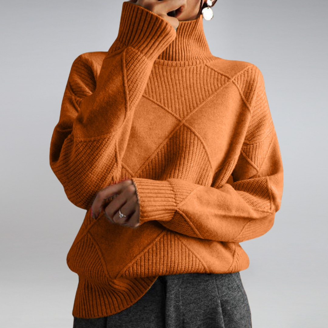 Elegant turtleneck knit sweater for winter Cozy for Women | Myla Élan