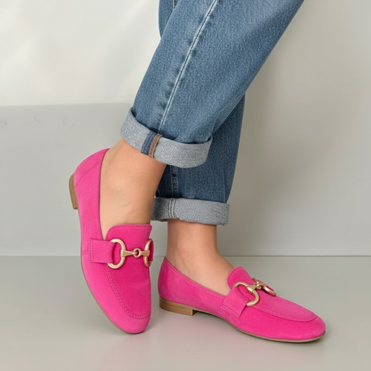 Classic Slip-On Loafers with Gold Accent for Women | Alison