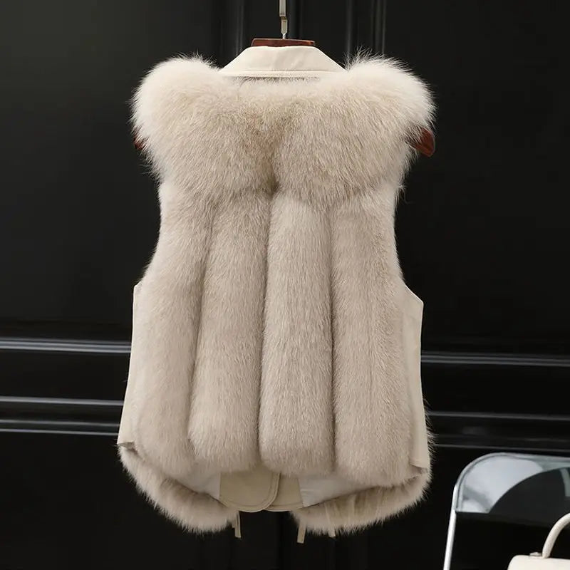 Faux fur statement vest for women | Nereida