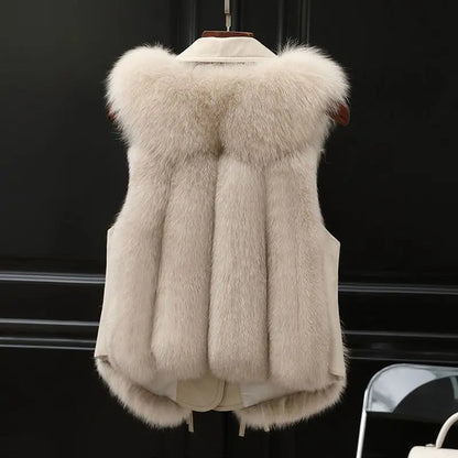 Faux fur statement vest for women | Nereida