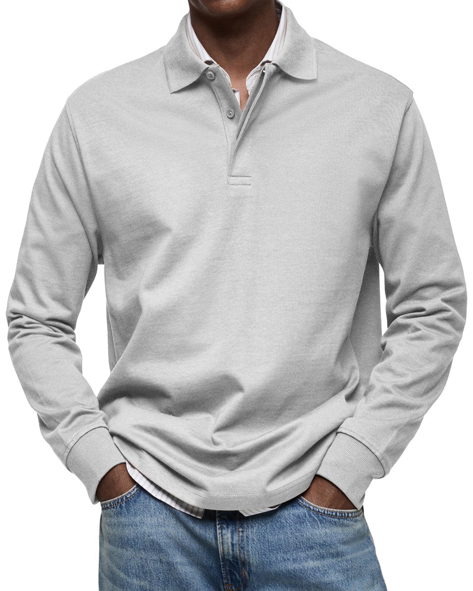 Classic long-sleeve everyday polo shirt for men | Wilson -4