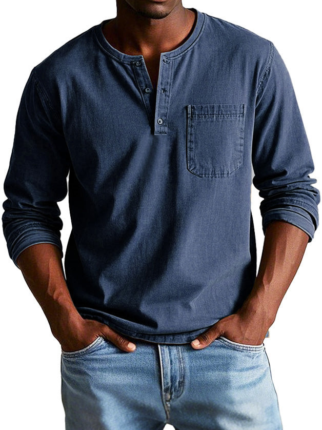 Classic vintage long-sleeve everyday shirt for men | Theodore -8