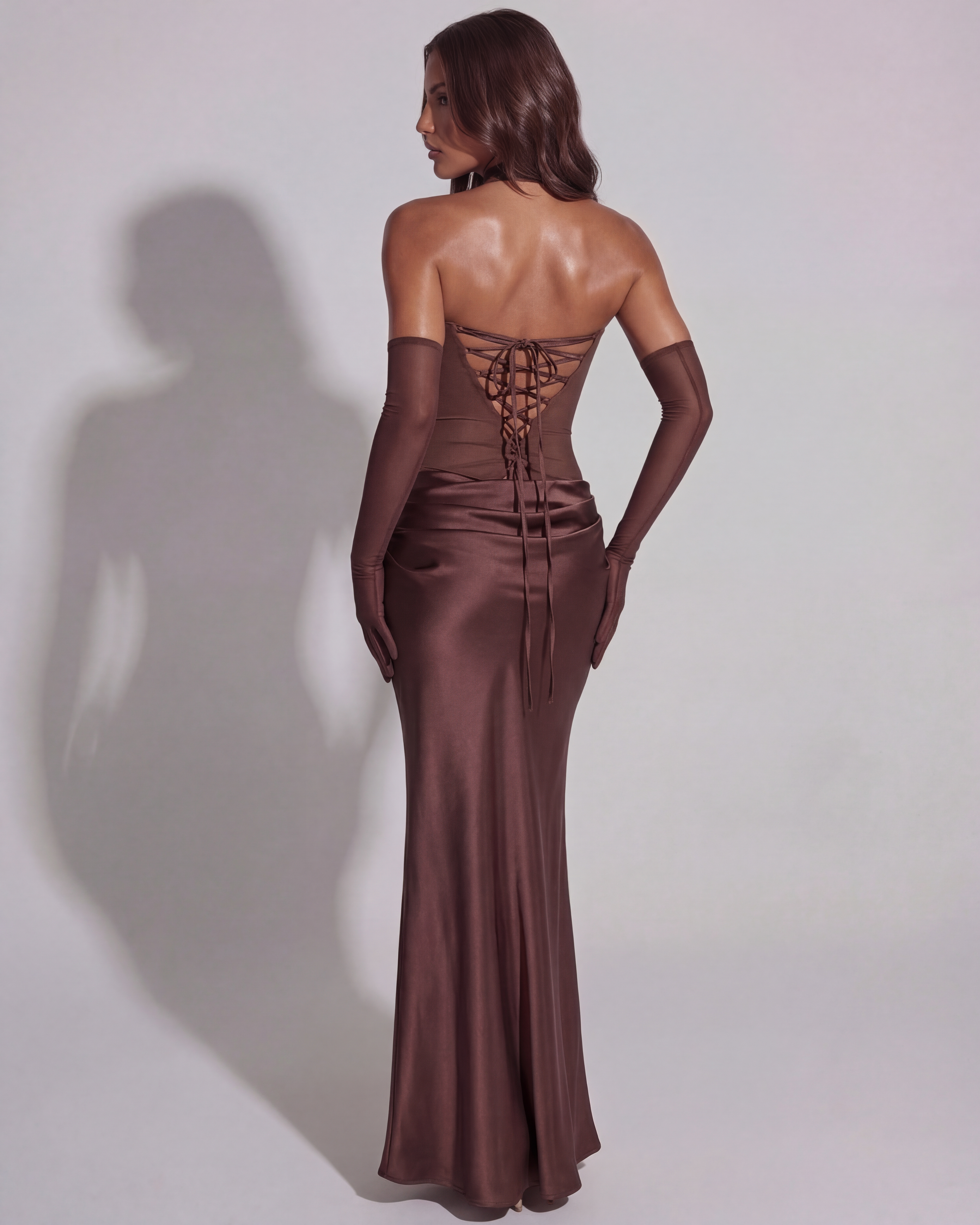 Cowl neck sculpting maxi dress for women | Vittoria