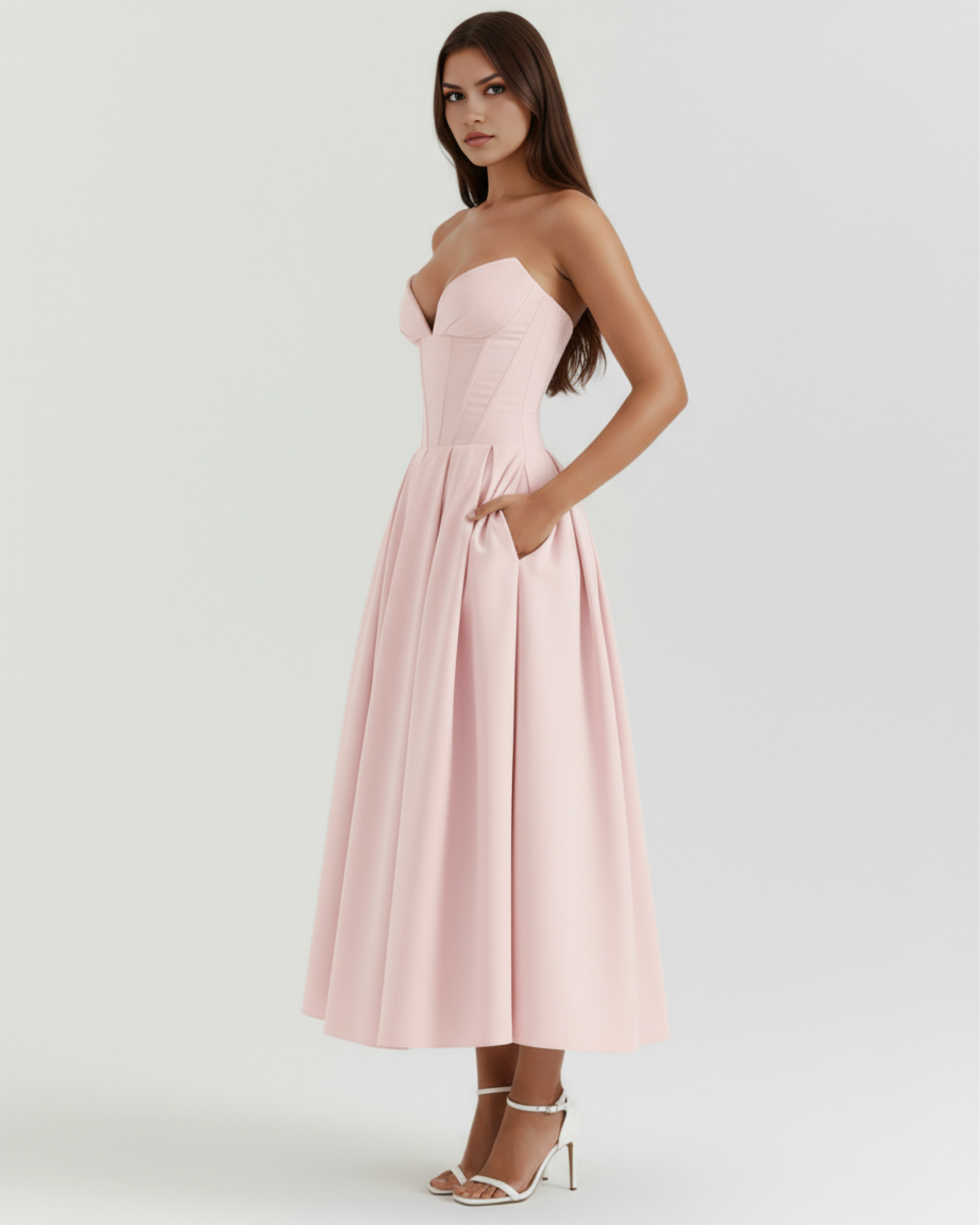 Ruched bodycon midi dress for women | Amalfi