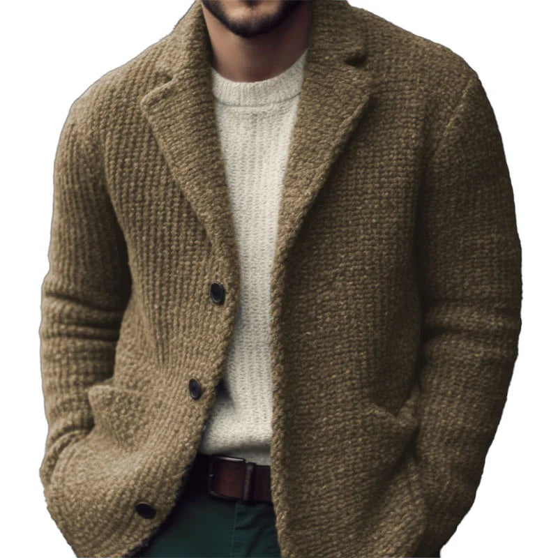 Classic button-front knit cardigan with regular fit Cozy for Men | Derek Vale
