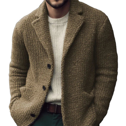 Classic button-front knit cardigan with regular fit Cozy for Men | Derek Vale