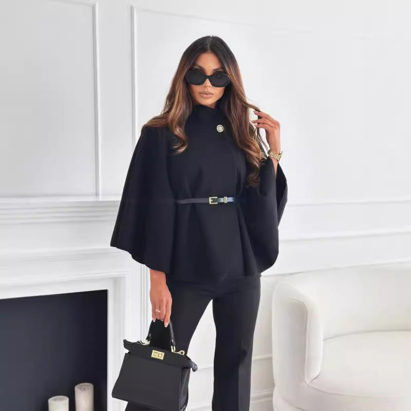 Butterfly sleeve belted jacket for women | Selviora
