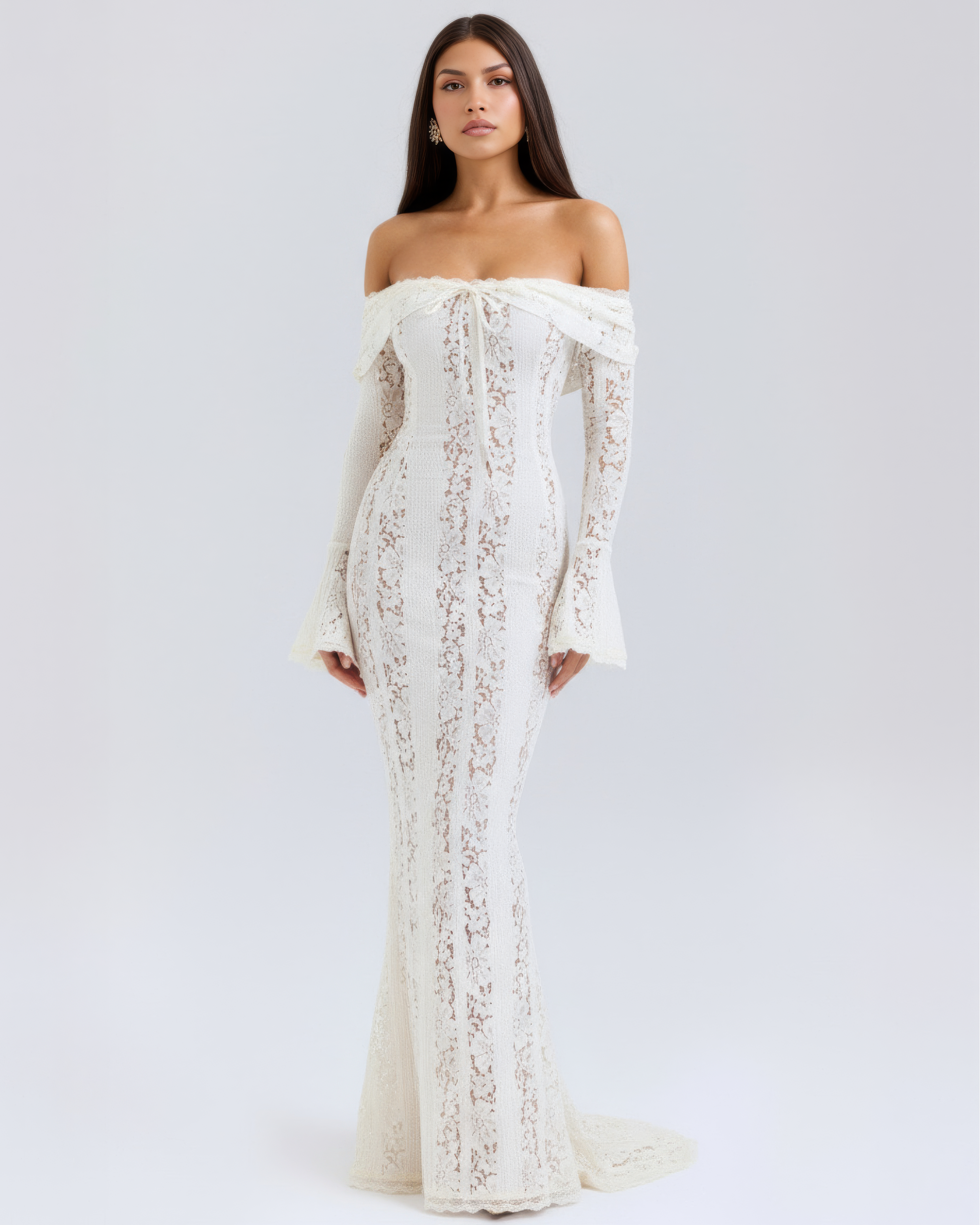 Off-shoulder elegant maxi dress for women | Alessandra