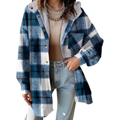 Hooded plaid jacket for women | Tallulah