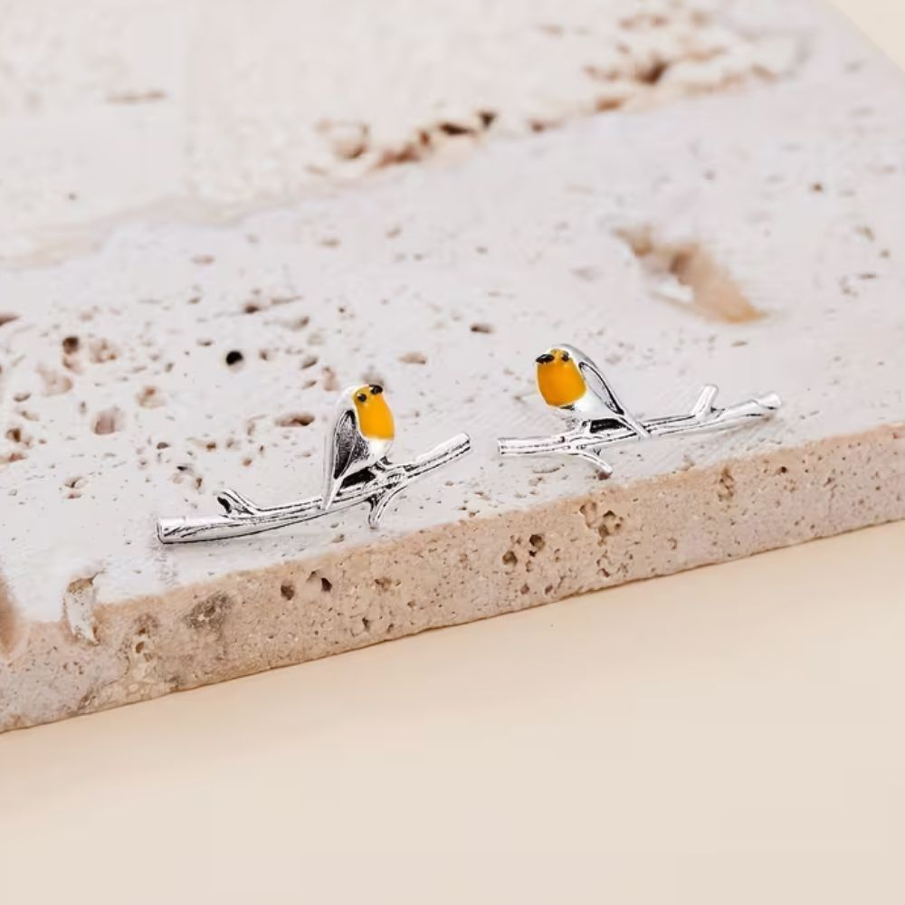 Charming Robin Bird Drop Earrings for Women | Robinelle
