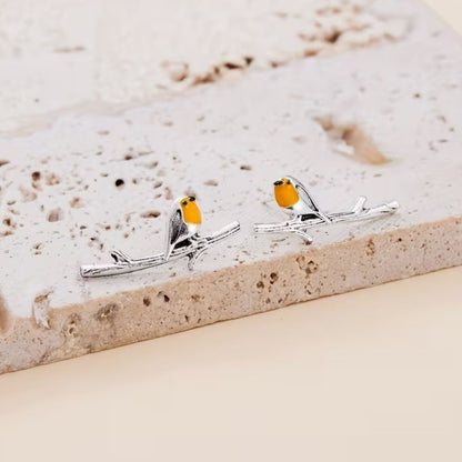 Charming Robin Bird Drop Earrings for Women | Robinelle