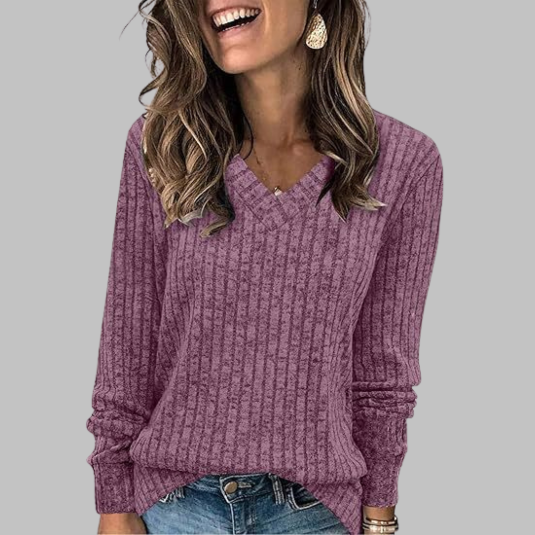 V-neck long sleeve top for women | Deri