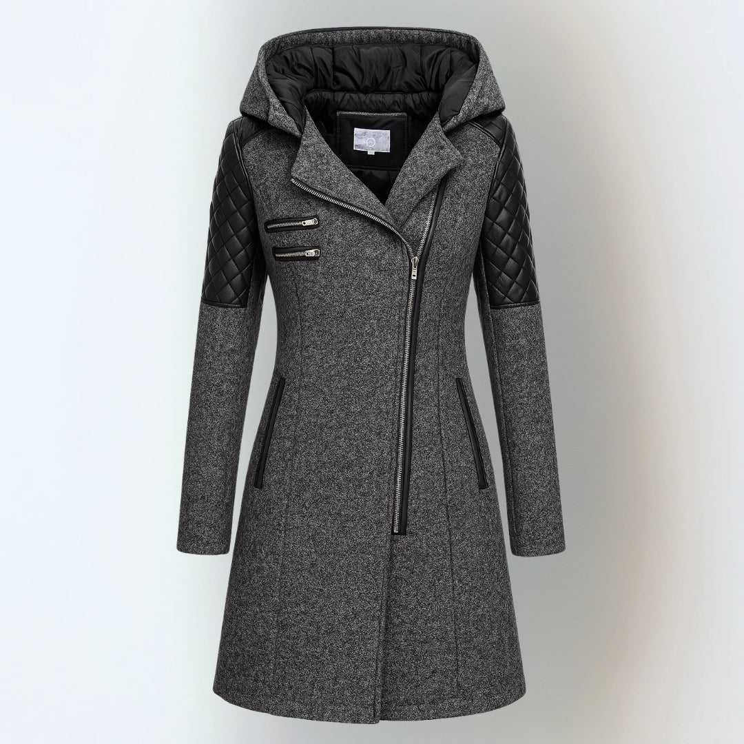 Longline hooded zip jacket for women | Jasneet
