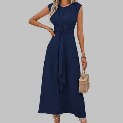 Sleeveless round neck maxi dress for women | Reese