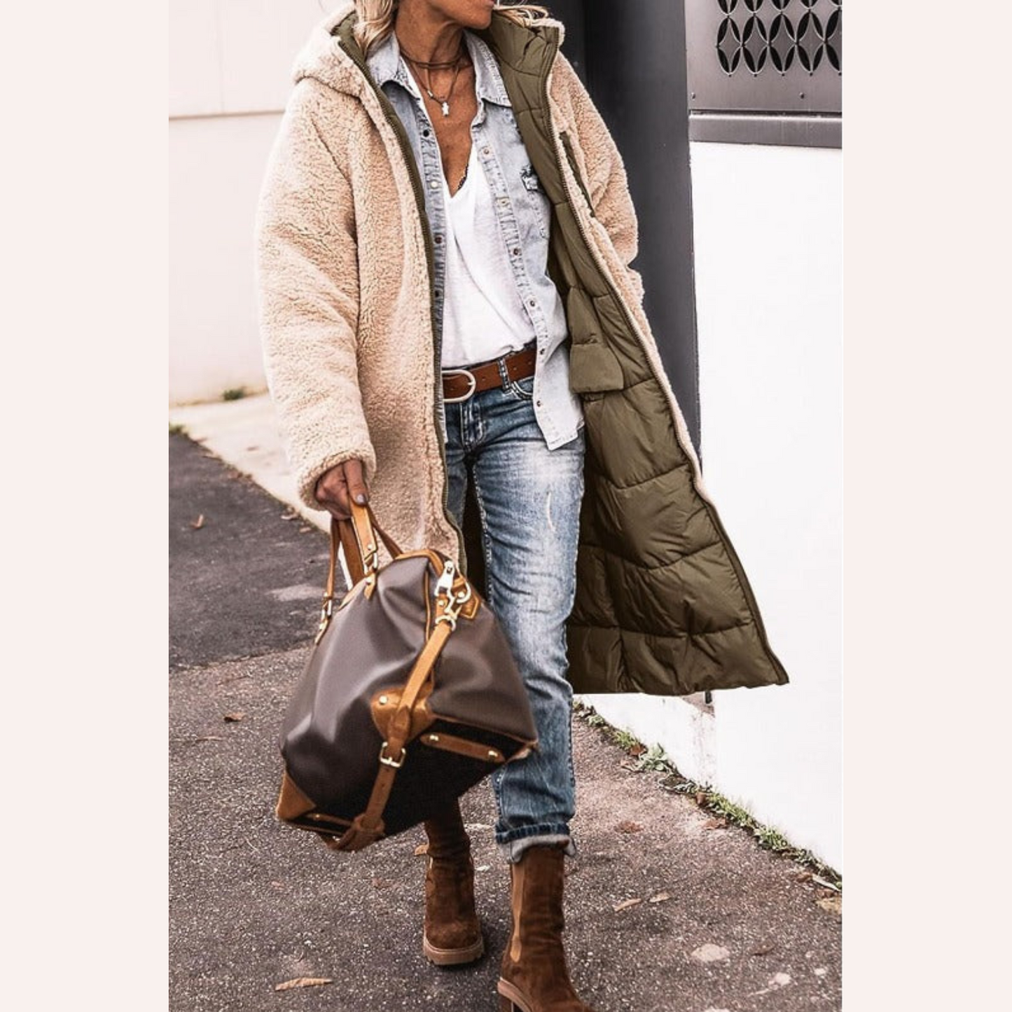 Reversible long coat for women | Amelia