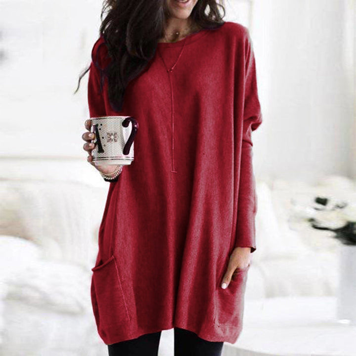Relaxed long-sleeve pocket tunic for women | Mirelith
