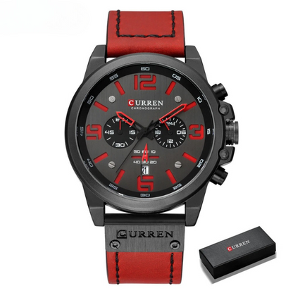 Chronograph leather-strap classic watch for men | The Hudson Classic -22