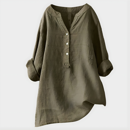 Relaxed V-Neck Summer Blouse for Women | Veronique