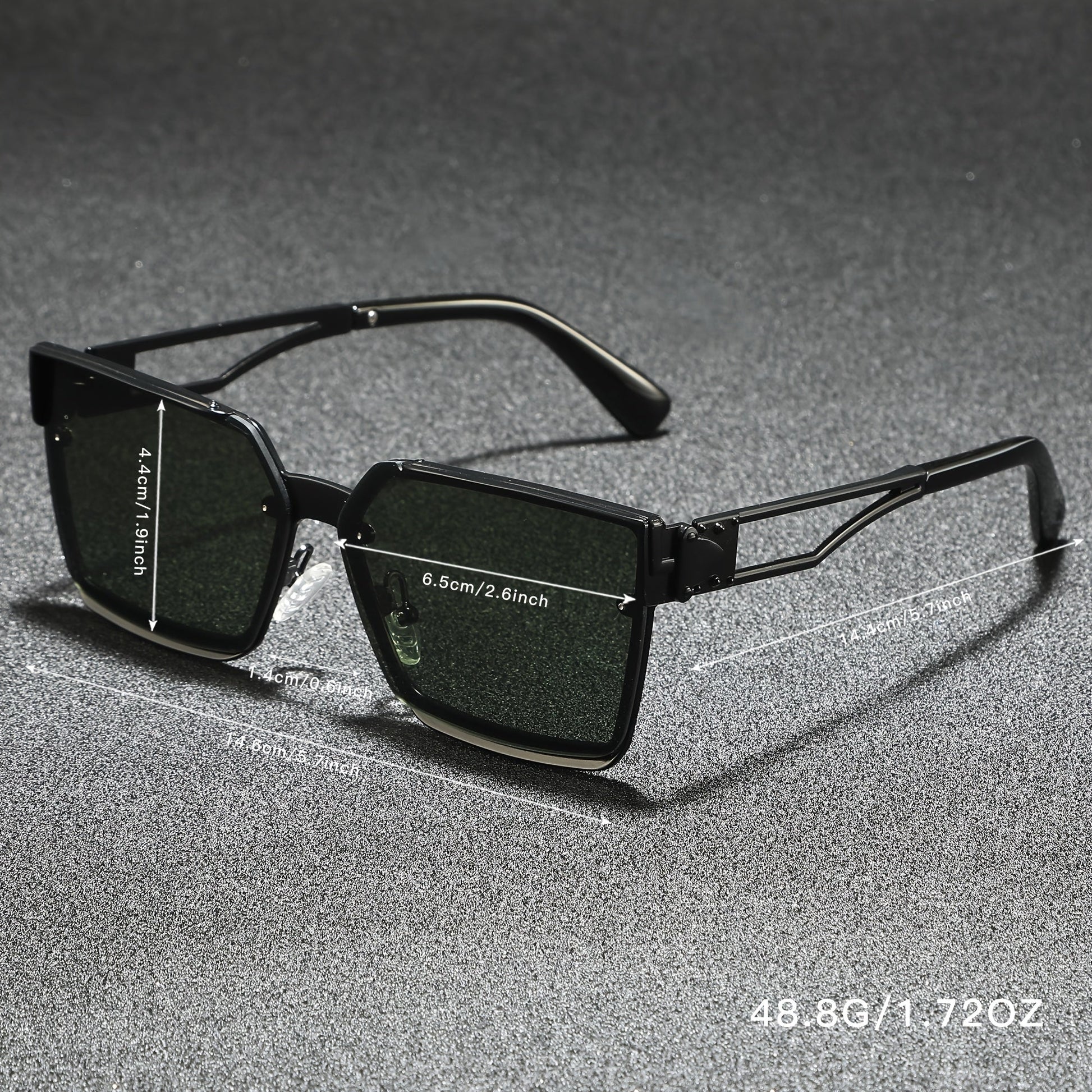 Retro half-frame gradient fashion sunglasses for men | Viridian -8