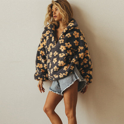 Floral fleece Jacket for women | Daisy