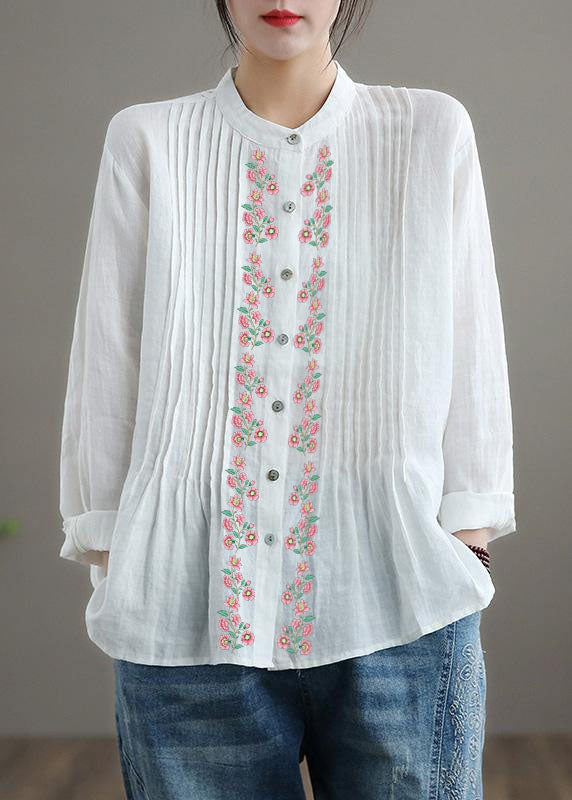 Organic White Linen Shirt Tunic Classic for Women | Celestine