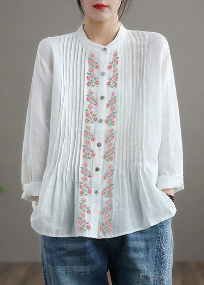 Organic White Linen Shirt Tunic Classic for Women | Celestine