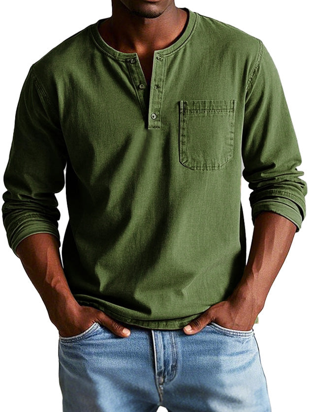 Classic vintage long-sleeve everyday shirt for men | Theodore -9