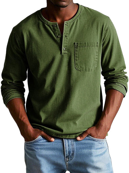 Classic vintage long-sleeve everyday shirt for men | Theodore -9