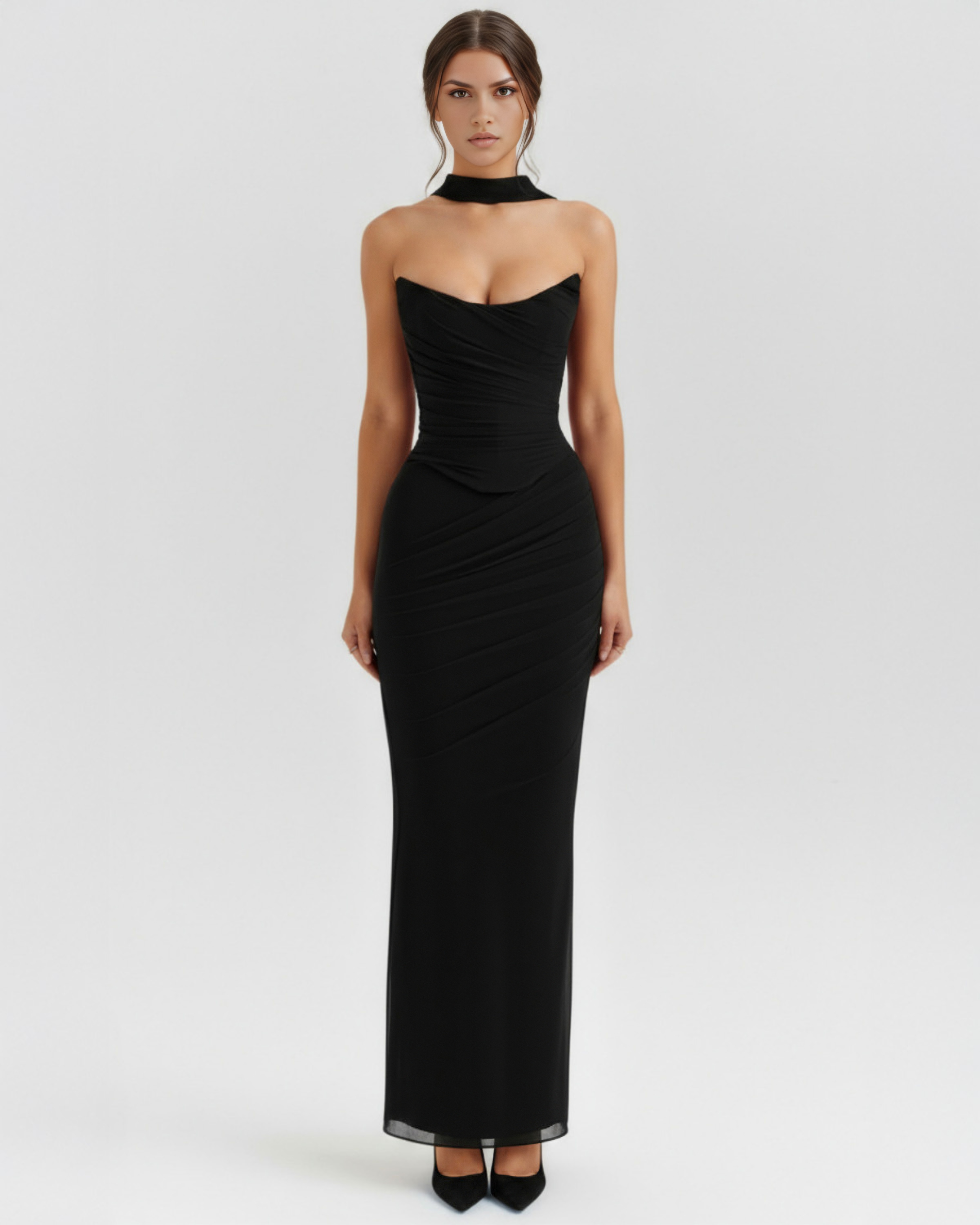 Elegant halter corset maxi dress for women | Malu