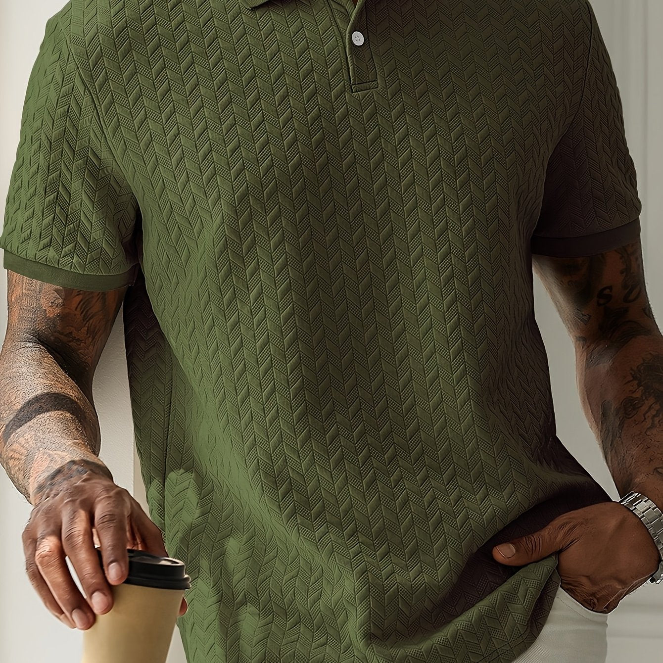 Textured casual everyday polo shirt for men | Ellison -11
