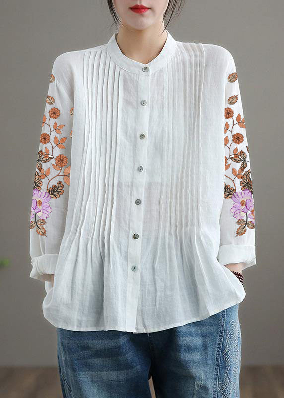 Organic White Linen Shirt Tunic Classic for Women | Celestine