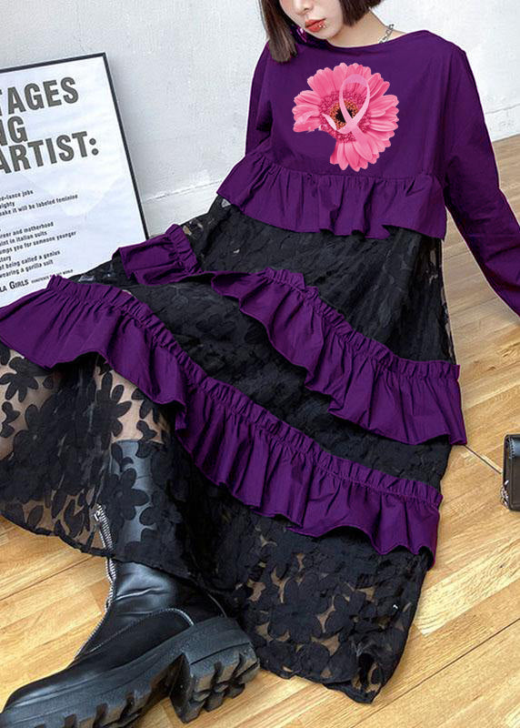 Bohemian Black Ruffle Panel Autumn Dress Chic For Women | Seraphine