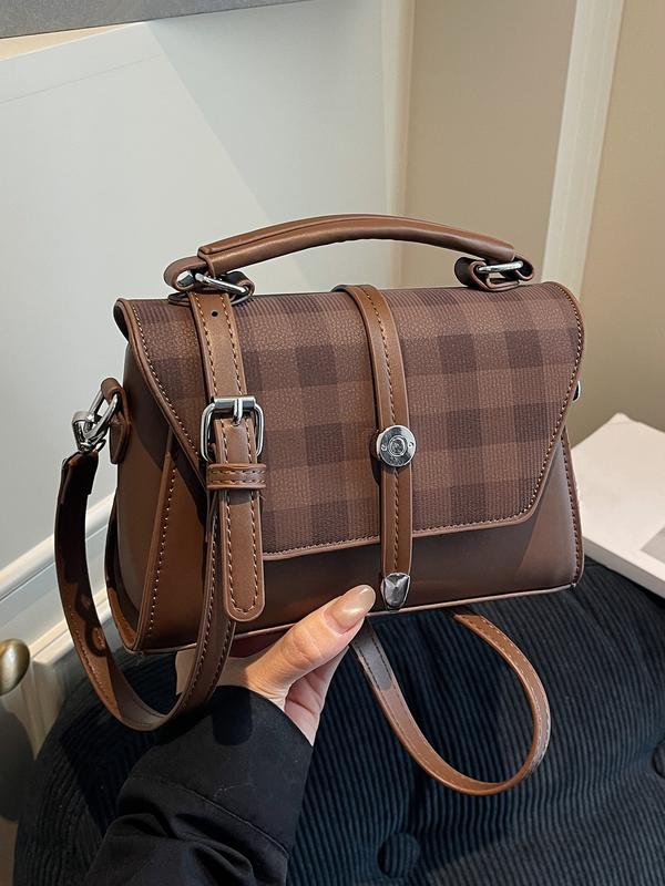 Contrast stitching small square shoulder bag for women | Avanlie