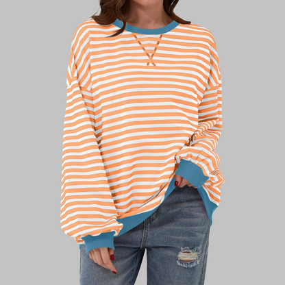 Striped long sleeve sweatshirt for women | Luka