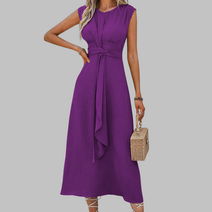 Sleeveless round neck maxi dress for women | Reese
