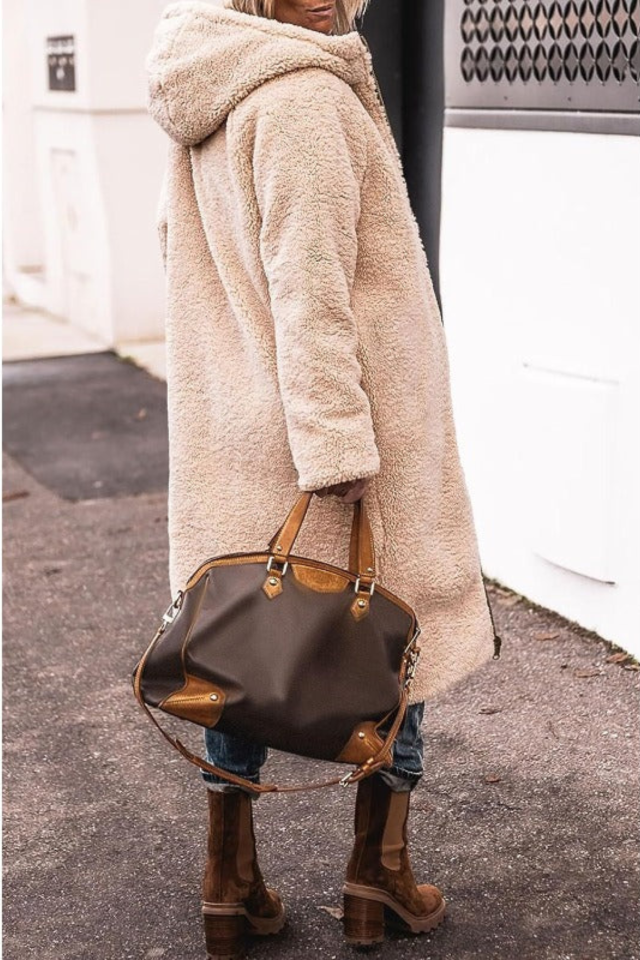 Elegant reversible long coat for women | Elvoria