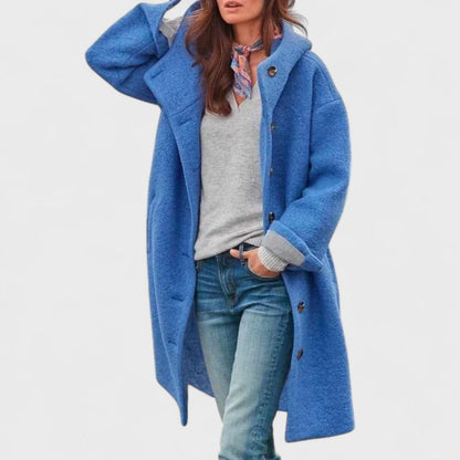 Longline button coat for women | Aida