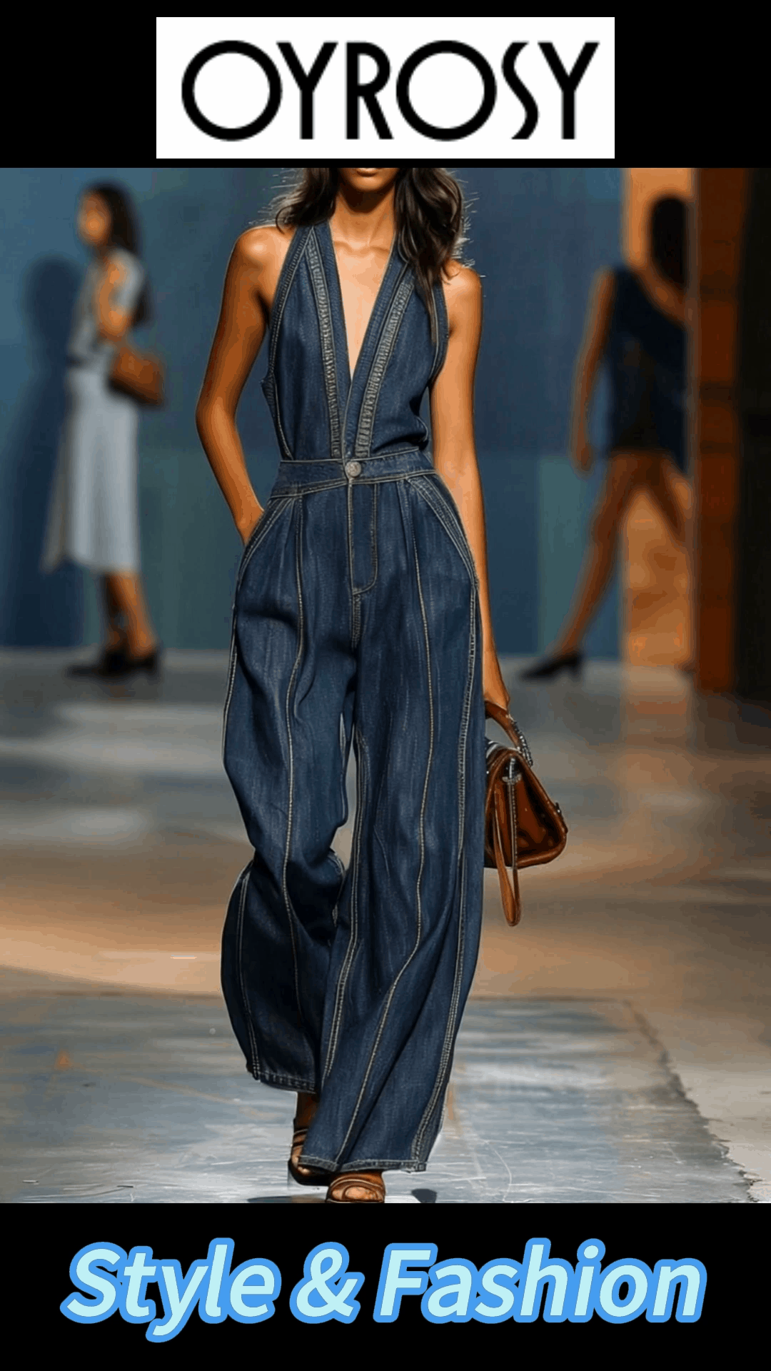 Retro sleeveless wide-leg denim jumpsuit Chic for Women | Zarelle