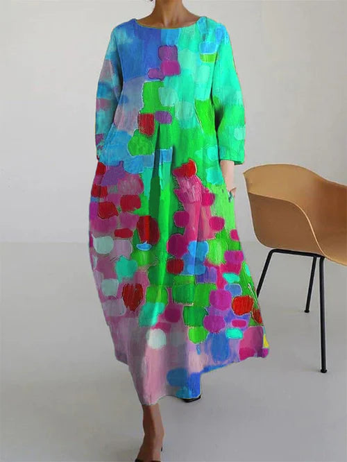 Lightweight floral summer dress with flared silhouette Chic for Women | Antonella Bloom
