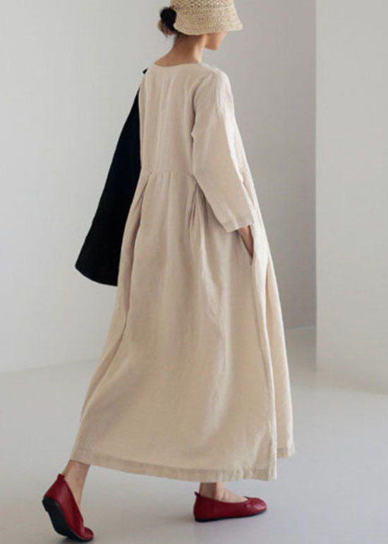 Apricot Patchwork Pocket Spring Dress Chic for Women | Marielle