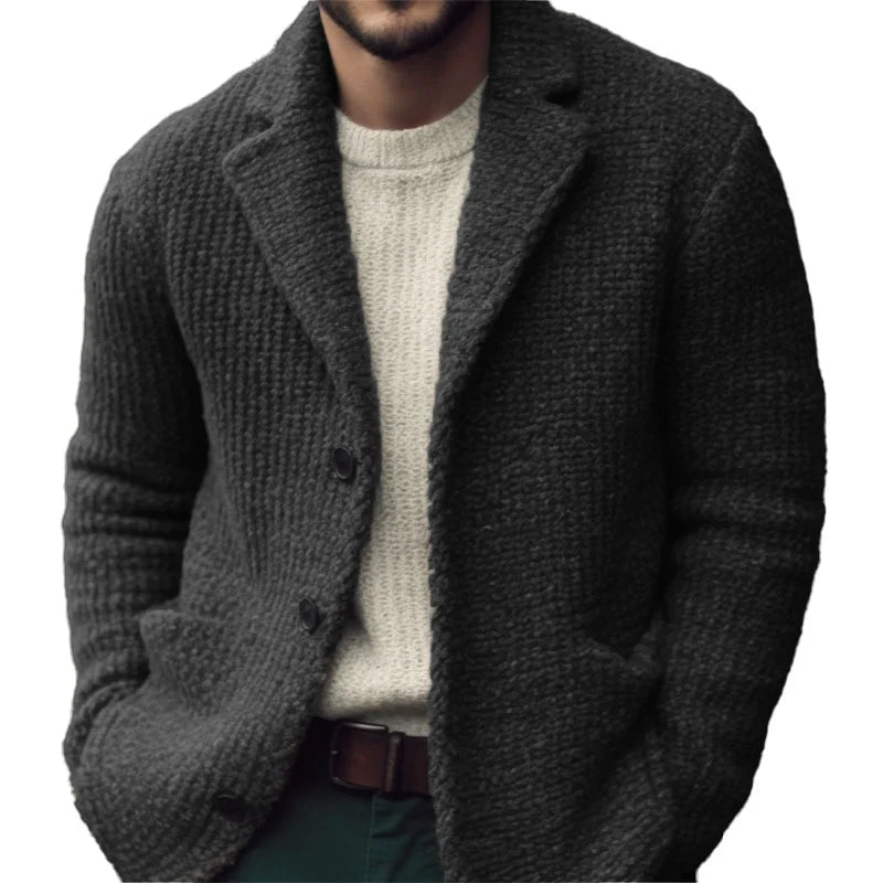 Classic button-front knit cardigan with regular fit Cozy for Men | Derek Vale