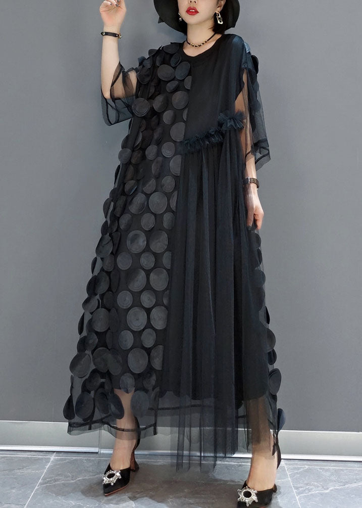 Black Tulle Asymmetrical Party Dress Chic for Women | Velora