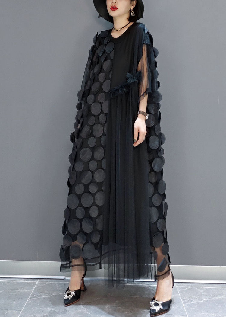 Black Tulle Asymmetrical Party Dress Chic for Women | Velora